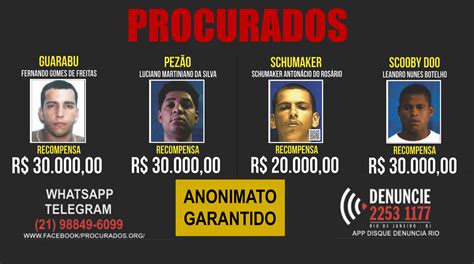 Saibam quem são os bandidos mais procurados pela Polícia Civil Eu Rio