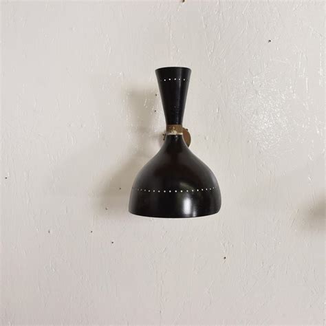 Gino Sarfatti Mid Century Modern Italian Wall Sconce In Black After