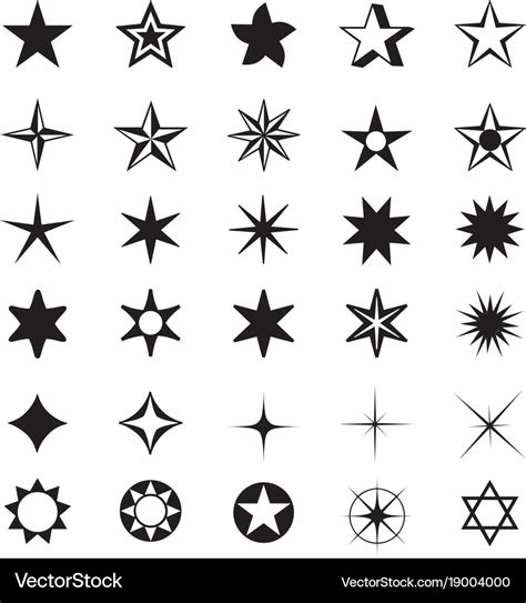 Star Shapes Symbol Icon Royalty Free Vector Image