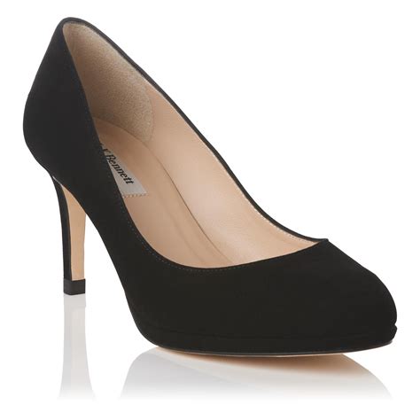 Sybila Black Suede Platform Courts Shoes Lkbennett Ladylike
