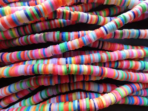 380 Polymer Clay Beads, 17.7 Inch Strand, 5x1mm Clay Spacer Bead, Flat ...