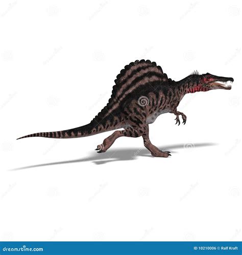 Spinosaurus Theropoda Dinosaur Monochrome Vector Illustration Of