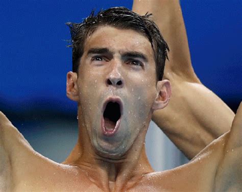 see the 6 greatest olympic game faces of michael phelps in one epic