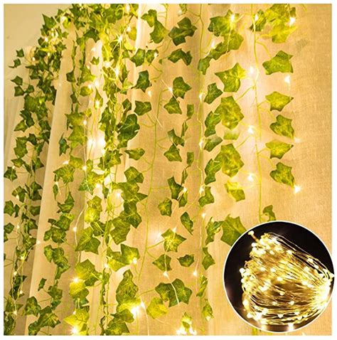 trvancat artificial ivy garland with lights 84 ft 12 pack hanging vines fake plants ivy leaf