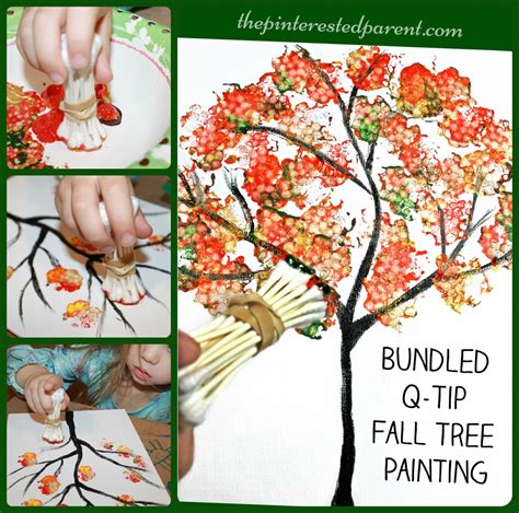 Bundled Q Tip Autumn Tree The Pinterested Parent Fall Tree Painting