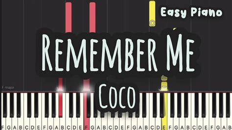 Coco Remember Me Lullaby Easy Piano Piano Tutorial Sheet Youtube