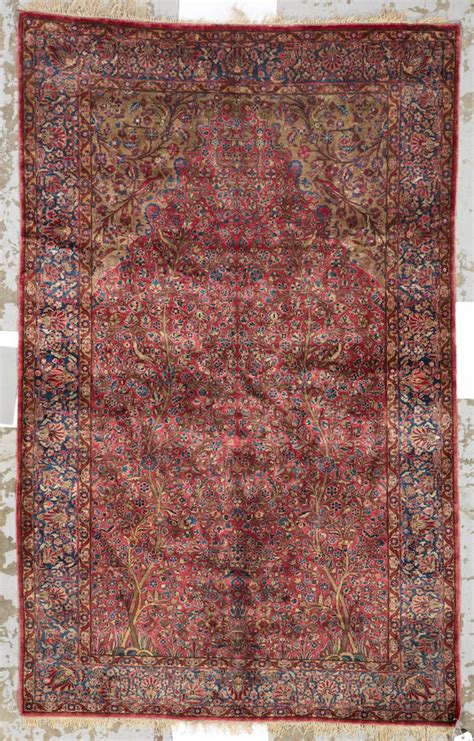 bonhams a kashan silk rug central persia size approximately 4ft 2in x 6ft 8in