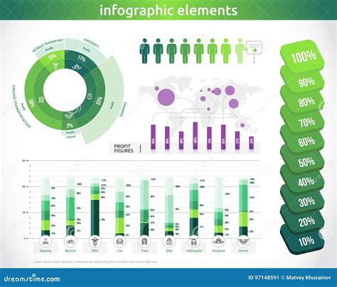 Logistics Infographic Statistic Per Transportation Stock Illustration