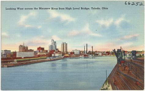 Looking West Across The Maumee River From High Level Bridge Toledo