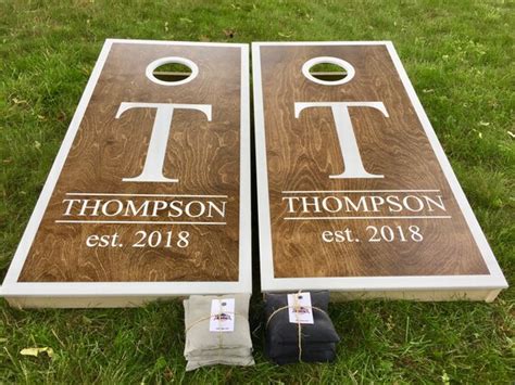 Wedding Cornhole Boards Wedding Cornhole Monagrammed Etsy