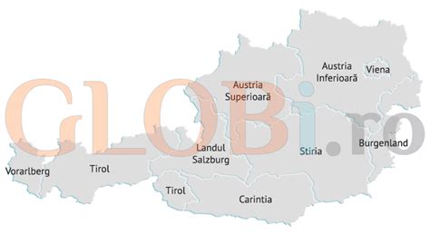 Hartă Landuri Austria Globi