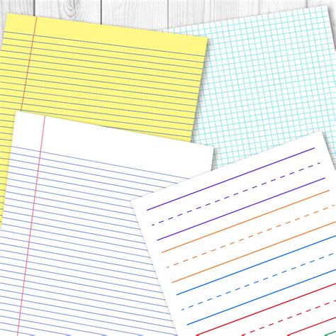 School Digital Papers Dot Grid Printable Back To School Lined