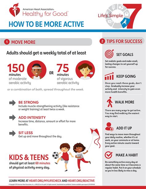 Lifes Simple 7 Move More Be Active Infographic American Stroke