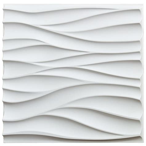 Art3dwallpanels 197 In X 197 In White Pvc 3d Wall Panels Wave Wall