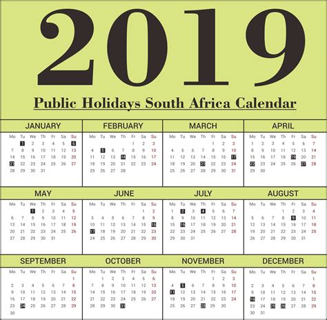 Calendar Holidays South Africa National Holiday Calendar August