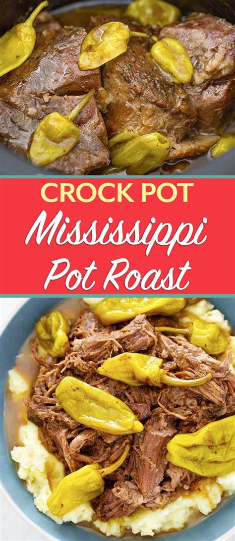 This mississippi pot roast is succulent and full of flavor! Crock Pot Mississippi Pot Roast | Simply Happy Foodie