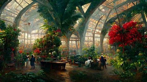 Artstation Victorian Greenhouse Fantasy