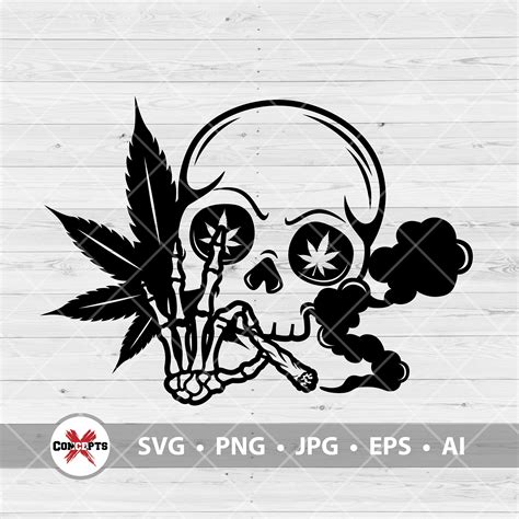 Skull Smoking Joint Svg Smoking Cannabis Svg Smoking Joint Etsy Weed Art Cricut Projects