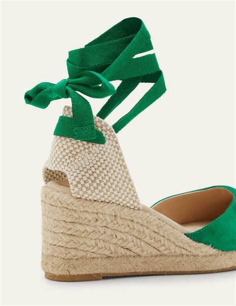 Cassie Espadrille Wedges Highland Green Boden Uk