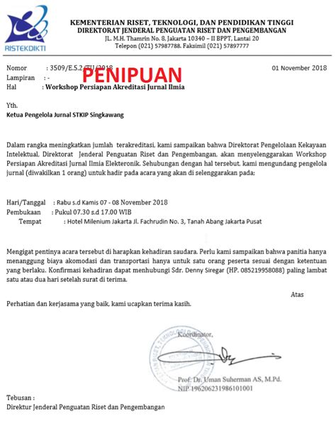 Pemberitahuan Surat Penipuan Lldikti Wilayah