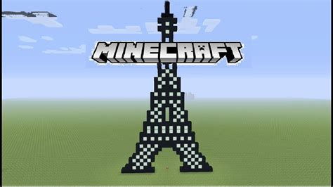 Minecraft Eiffel Tower Pixel Art Tutorial Youtube