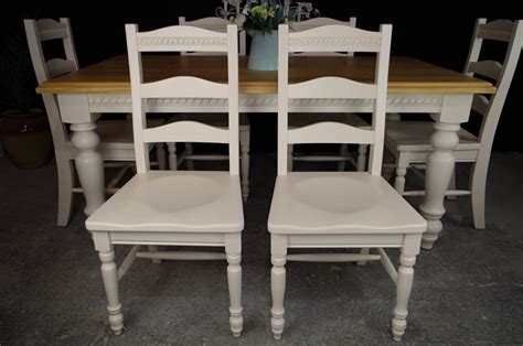 6ft Carved Country Pine Farmhouse Table 8 Chairs Painted Vintage