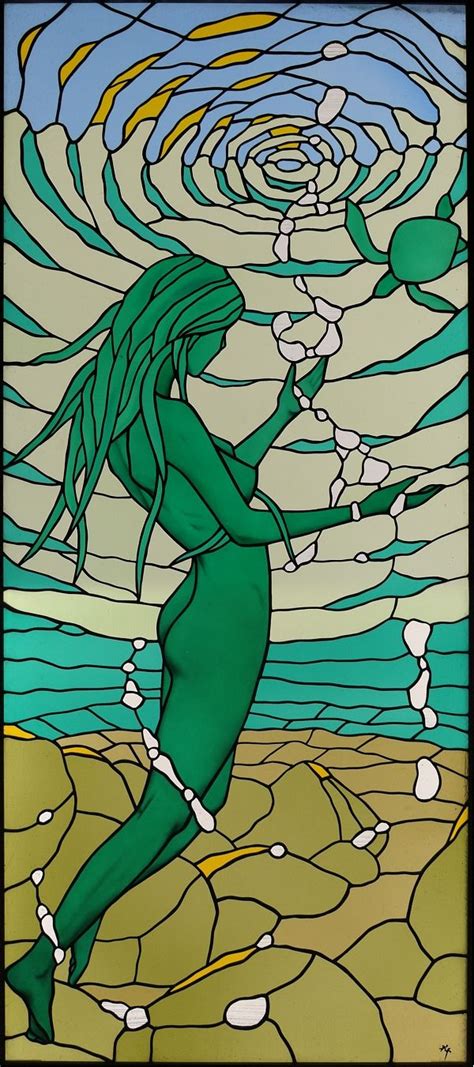 Nude Stained Glass D Esse De La Mer Sea Goddess Stained Glass Flowers