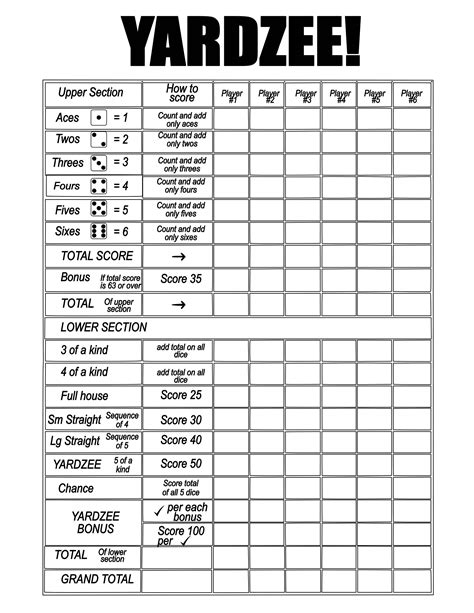Maybe you would like to learn more about one of these? Printable YARDZEE multi-player Score Card file-DIY Yardzee | Etsy