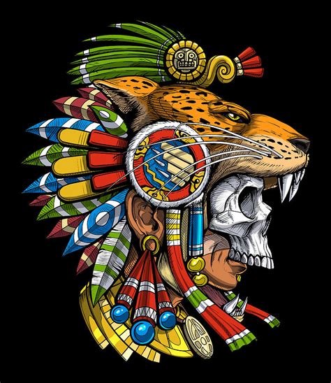 Aztec Jaguar Warrior Digital Art By Nikolay Todorov Pixels