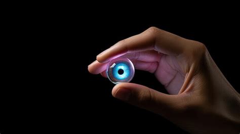 premium ai image smart contact lenses augmented vision interactive displays solid color background