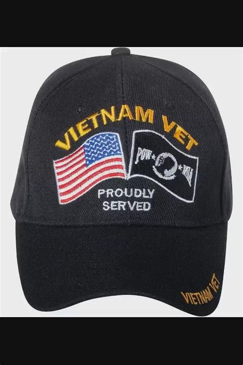 Officially Licensed Vietnam Vet Proudly Served Us Flag Embroidered Black Baseball Cap