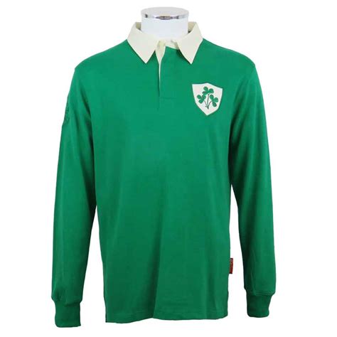 Black ireland performace polo shirt with green underarm and trim design. Vintage Ireland Rugby Shirt - Rugby Union Jersey - Ellis Rugby