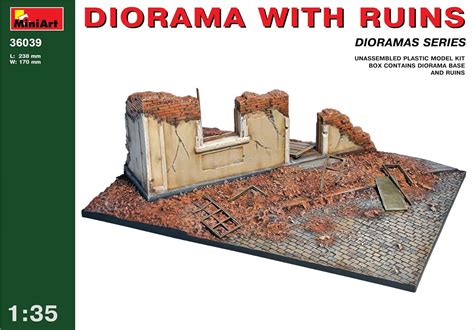 Miniart 135 Scale Diorama With Ruins Plastic Model Kit Uk