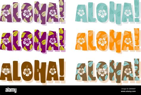 Vector Illustration Of Aloha Word In Different Colors Stock Vector