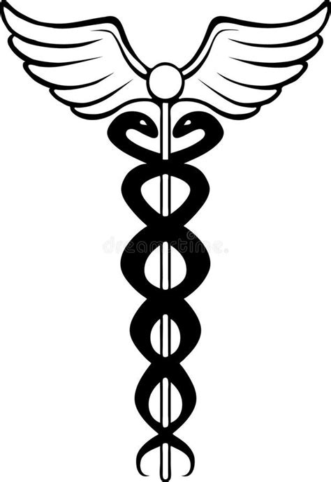 Symbole Simple Rond Médical De Serpent De Caducée Illustration De