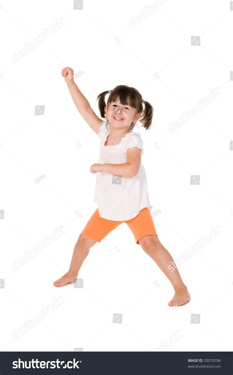 Little Cute Baby Girl Dancing Isolated Stock Photo 33070786 Shutterstock