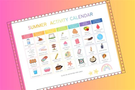 Summer Activities For Kids Printable Calendar — The Organized Mom Life