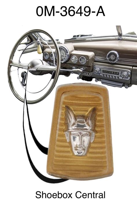 0m 3649 A 1949 1950 Mercury Horn Button Emblem Gold Shoebox Central