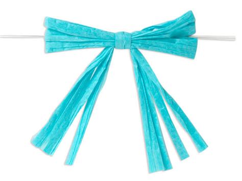 3 3 4 Turquoise Pre Tied Raffia Paper Bows 18 Pack Nashville Wraps