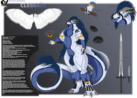 Clessain Male Warrior Dragon Reference Sheet By