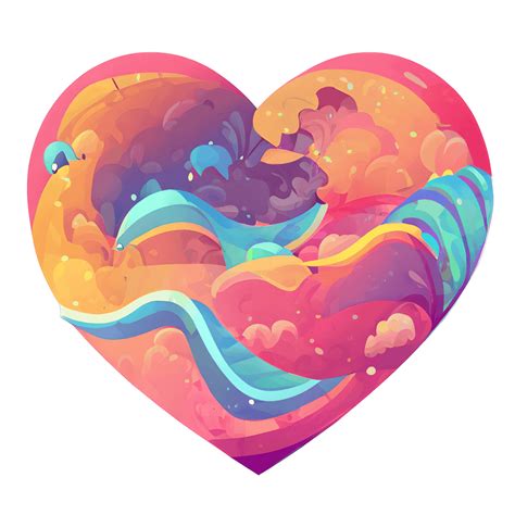 Colorful Whimsical Heart Sticker · Creative Fabrica