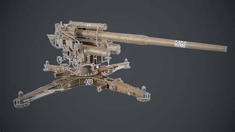 88mm German Flak Cannon Artillery 3d Model By Rickknox3d