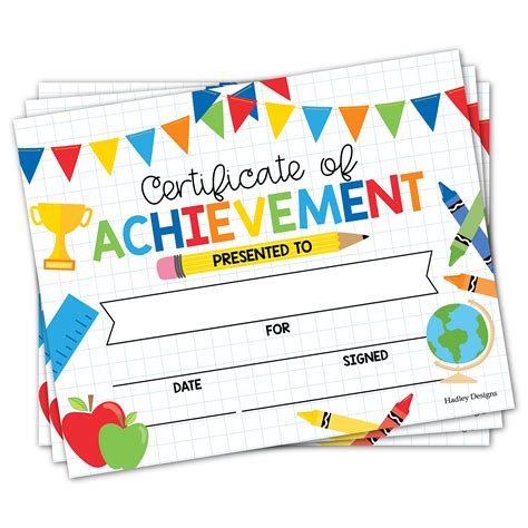 Buy 25 Colorful Preschool Diploma Kindergarten Certificates For Kids