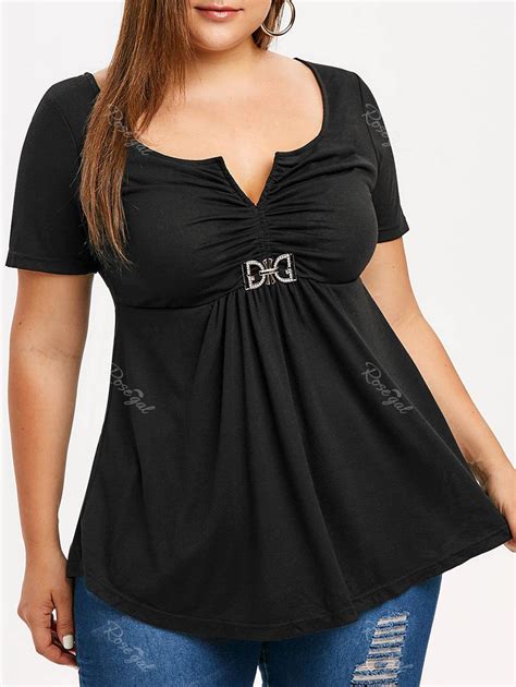 33 Off Plus Size Ruched Empire Waist T Shirt Rosegal