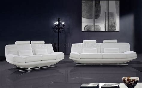 Modern White Leather Living Room Set Baci Living Room