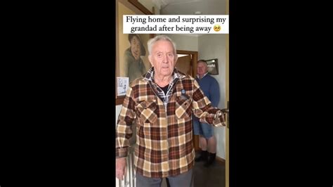 Woman Surprises Her Grandpa And His Reaction Is Just Heart Melting To