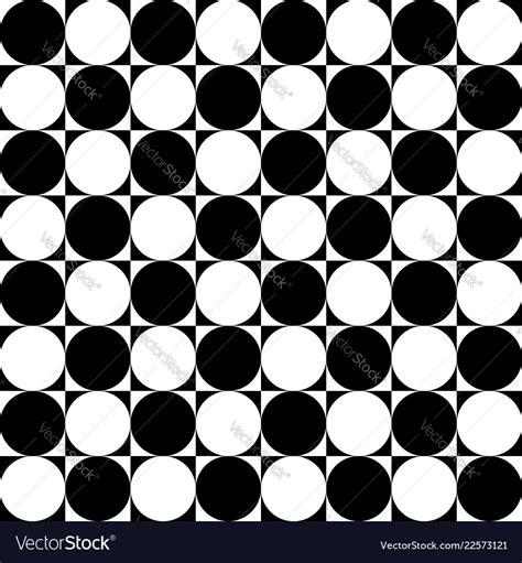 Checkered Pattern With Squares And Circles Art Vector Image