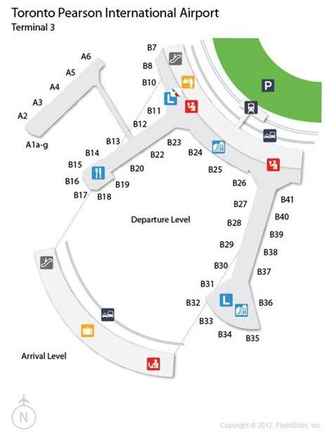 Toronto Pearson Airport Arrival Level Terminal 3 Map Map Of Toronto
