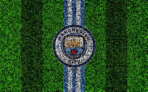 Download Wallpapers Manchester City Fc 4k Football Lawn Mc Emblem
