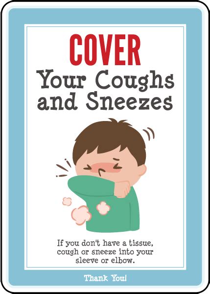 Cover Your Coughs And Sneezes Sign D6456